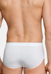 Schiesser Slip 2er Pack Cotton Essentials Feinripp Sportslip Weiß/Creme