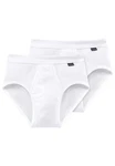Schiesser Slip 2er Pack Cotton Essentials Feinripp Sportslip Weiß/Creme