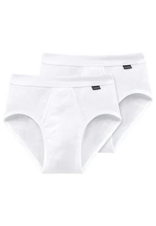 Schiesser Slip 2er Pack Cotton Essentials Feinripp Sportslip Weiß/Creme