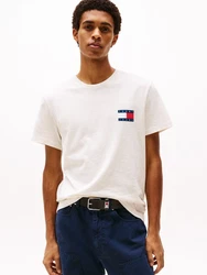 Tommy Jeans T-Shirt 'ESSENTIAL' Khaki/Creme/Weiß
