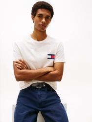 Tommy Jeans T-Shirt 'ESSENTIAL' Khaki/Creme/Weiß