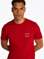 Tommy Hilfiger Rundhalsshirt HILFIGER STACK TEE Rot