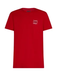 Tommy Hilfiger Rundhalsshirt HILFIGER STACK TEE Rot