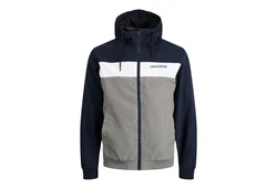 JACK & JONES JJERUSH Hood Bomber NOOS 12200208 Dunkelblau/Grau