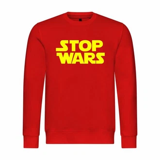 deinshirt Rundhalspullover Herren Pullover Stop Wars Mit Print Motiv Rot/Orange/Dunkelrot/Gelb/Grün