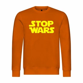 deinshirt Rundhalspullover Herren Pullover Stop Wars Mit Print Motiv Orange/Gelb deinshirt Rundhalspullover Herren Pullover Stop Wars Mit Print Motiv Orange/Gelb