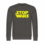 deinshirt Rundhalspullover Herren Pullover Stop Wars Mit Print Motiv Dunkelgrün/Gelb/Grün/Dunkelgrau