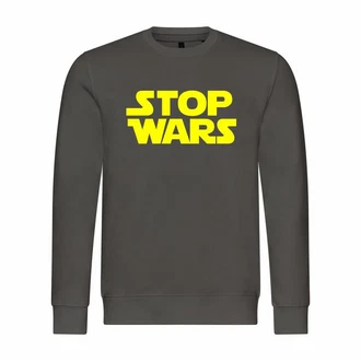 deinshirt Rundhalspullover Herren Pullover Stop Wars Mit Print Motiv Dunkelgrün/Gelb/Grün/Dunkelgrau