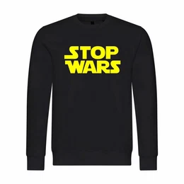 Rundhalspullover Herren Pullover Stop Wars Mit Print Motiv, Grafik