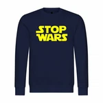 deinshirt Rundhalspullover Herren Pullover Stop Wars Mit Print Motiv Dunkelblau/Blau