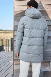 Next Steppmantel Donegal-Puffer-Steppmantel Hellgrau/Grau/Dunkelgrau