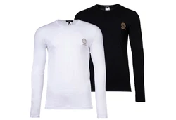 Versace T-Shirt Herren Langarmshirt TOPEKA Dunkelblau/Schwarz/Weiß