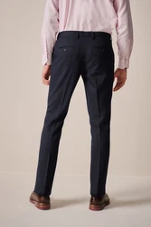 Next Anzughose Strukturierter Anzug Slim Fit Hose Dunkelblau/Blau/Hellblau