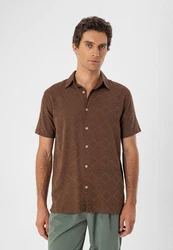 Antioch Blusenshirt Kent Collar Shirt Braun/Dunkelbraun