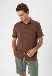 Antioch Blusenshirt Kent Collar Shirt Braun/Dunkelbraun
