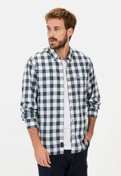 camel active Karohemd Button-Down Hellblau/Blau/Grau