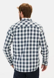 camel active Karohemd Button-Down Hellblau/Blau/Grau