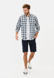 camel active Karohemd Button-Down Hellblau/Blau/Grau
