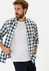 camel active Karohemd Button-Down Hellblau/Blau/Grau