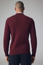 Next 2-in-1 Pullover Hemdeinsatz Dunkelrot/Bordeaux