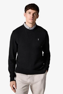Next 2-in-1 Pullover Hemdeinsatz Schwarz/Rot/Beige