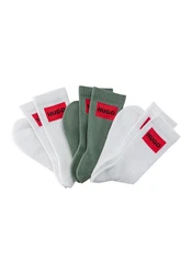 HUGO Freizeitsocken QS RIB LABEL Dunkelgrün/Grün