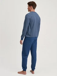 CALIDA Pyjama Cotton Special Herren Grau/Blau/Dunkelblau/Hellblau