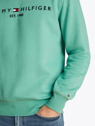 Tommy Hilfiger Sweatshirt TOMMY LOGO SWEATSHIRT mit klassischem Rundhalsausschnitt Grün/Blau/Hellgrün