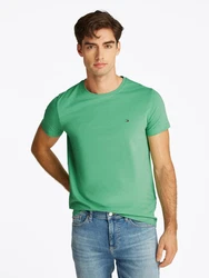 Tommy Hilfiger T-Shirt Stretch Slim Fit Tee Grün/Türkis/Neonfarben