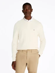 TOMMY HILFIGER Pullover 'ESSENTIAL' STEUERKREUZ Weiß/Creme/Khaki/Beige
