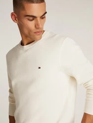 TOMMY HILFIGER Pullover 'ESSENTIAL' STEUERKREUZ Weiß/Creme/Khaki/Beige