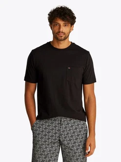 Tommy Hilfiger T-Shirt ESSENTIAL SOLID POCKET TEE Schwarz