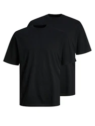 Jack & Jones Rundhalsshirt JJEBRADLEY TEE SS O-NECK 2PK NOOS Schwarz/Dunkelblau
