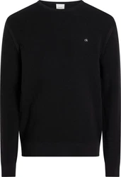 Calvin Klein Rundhalspullover MICRO WAFFLE TEXTURE CN SWEATER Schwarz