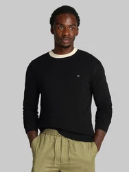 Calvin Klein Rundhalspullover MICRO WAFFLE TEXTURE CN SWEATER Schwarz