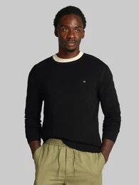 Rundhalspullover MICRO WAFFLE TEXTURE CN SWEATER mit Waffelstruktur