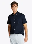 Tommy Hilfiger Kurzarmhemd FLEX POPLIN SOLID S/S SHIRT Dunkelblau/Hellblau/Blau