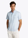 Tommy Hilfiger Kurzarmhemd FLEX POPLIN SOLID S/S SHIRT Hellblau/Blau