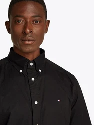 Tommy Hilfiger Kurzarmhemd FLEX POPLIN SOLID S/S SHIRT Schwarz
