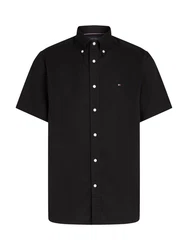 Tommy Hilfiger Kurzarmhemd FLEX POPLIN SOLID S/S SHIRT Schwarz