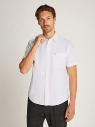 Tommy Hilfiger Kurzarmhemd FLEX POPLIN SOLID S/S SHIRT Weiß/Creme