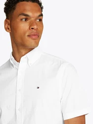Tommy Hilfiger Kurzarmhemd FLEX POPLIN SOLID S/S SHIRT Weiß/Creme