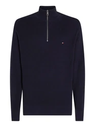 Tommy Hilfiger Troyer Racking Structure Zip Mock Dunkelblau