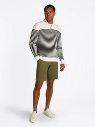 Tommy Hilfiger Troyer Racking Structure Zip Mock Weiß/Schwarz/Hellblau/Dunkelblau/Creme