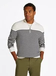 Tommy Hilfiger Troyer Racking Structure Zip Mock Weiß/Schwarz/Hellblau/Dunkelblau/Creme
