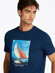 Tommy Hilfiger T-Shirt HILFIGER COLOR PHOTO PRINT TEE Blau/Dunkelblau