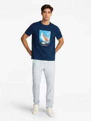 Tommy Hilfiger T-Shirt HILFIGER COLOR PHOTO PRINT TEE Blau/Dunkelblau