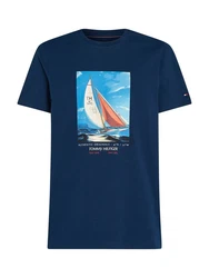 Tommy Hilfiger T-Shirt HILFIGER COLOR PHOTO PRINT TEE Blau/Dunkelblau