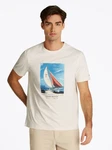 Tommy Hilfiger T-Shirt HILFIGER COLOR PHOTO PRINT TEE hellbeige/azur/rot/schwarz