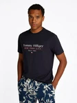Tommy Hilfiger T-Shirt HILFIGER CENTER STACK TEE Dunkelblau/Blau